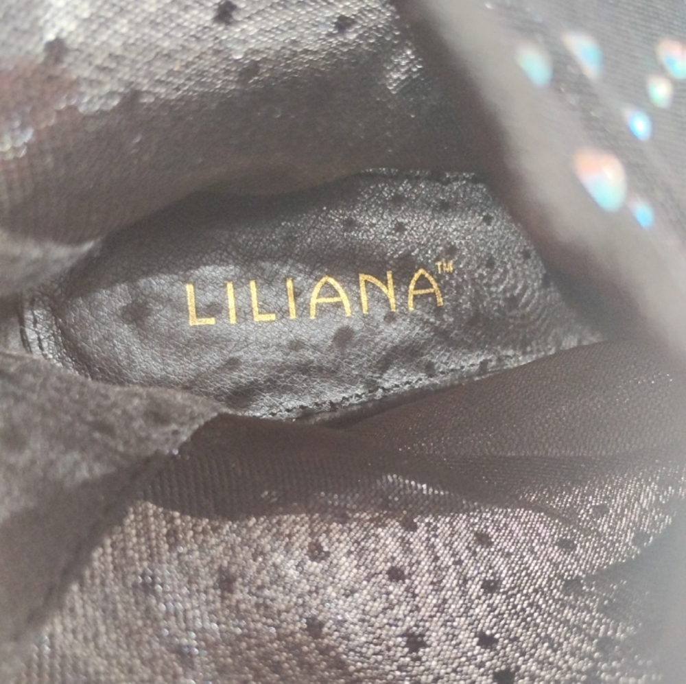 Liliana Black Ankle Boots With Rhinestone Detailing - Picture 9 of 14